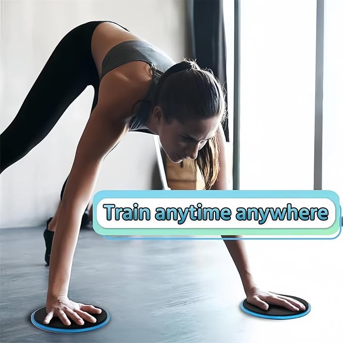 Exercise Core Sliders, Dual Sided Exercise Gliding Discs Use on Carpet or Hardwood Floors, Light and Portable, Perfect for Abdominal&Core Workouts