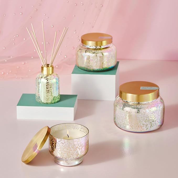 Capri Blue Aloha Orchid Reed Diffuser Set - Includes Scented Diffuser Oil, Diffuser Sticks, and Mercury Iridescent Glass Bottle - Scent Diffusers for Home (5.7 fl oz)