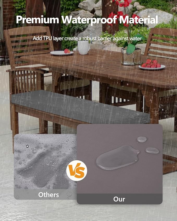 40x16x2 Outdoor Bench Cushion, Strengthen Waterproof Seat Cushions, High-Density Bench Pad with Anti-Slip Bottom, Outdoor Cushion for Patio Garden Swing Furniture - Grey