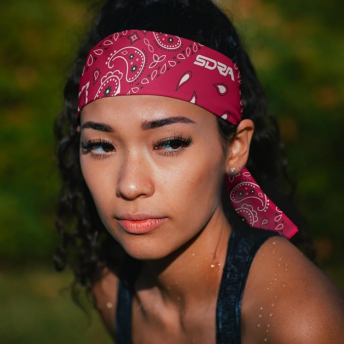 Suddora Paisley Print Bandana Headband, Multi-sport Boho Style Bandana, Non-slip Fabric, Unisex Head Accessory for Bikers