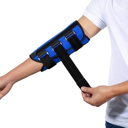 Elbow Brace, Night Splint Support for Cubital Tunnel Syndromean, Ulnar Nerve, Stabilizer Brace for Fix Elbow, Prevent Excessive Bending at night, Fits Left and Right Arms,Women, Men (M)