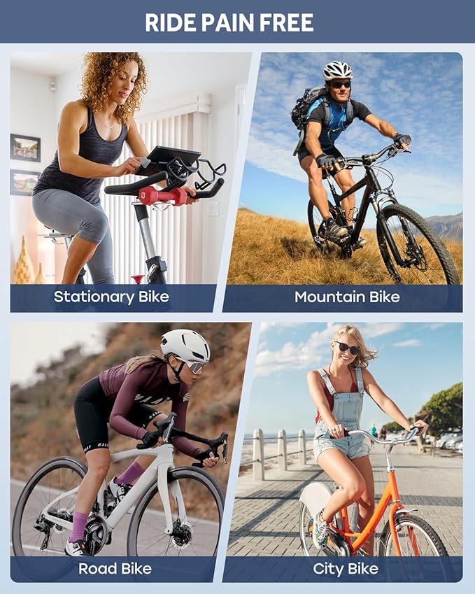 Bike Seat Cushion, Comfortable Bicycle Saddle Cover for Indoor and Outdoor Cycling, Padded Gel Cover for Exercise, Mountain & Road Bikes, Universal Fit for Peloton & Stationary Bikes