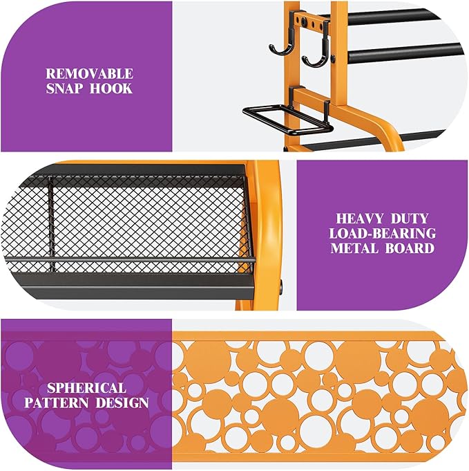 400LBS Dumbbell Rack, VOPEAK Adjustable Weight Rack for Home Gym, Home Gym Storage Rack for Yoga Mat Kettlebells and Strength Training Equipment, Weight Storage Rack for Dumbbells with Wheels