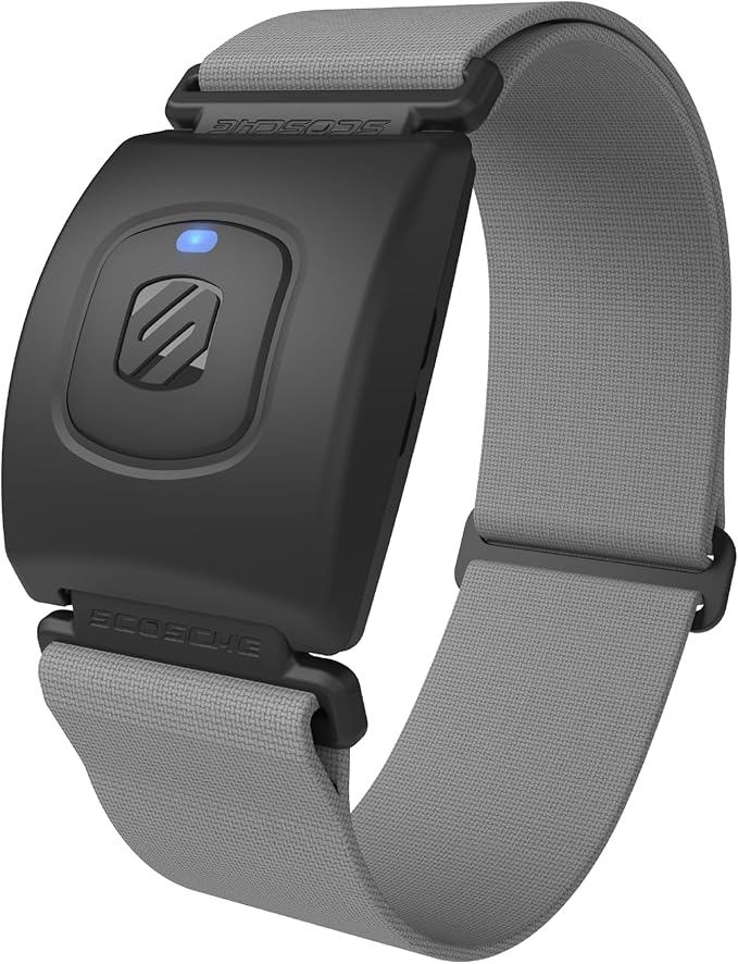 Scosche Rhythm R+2.0: Waterproof/Dustproof Armband with ANT+ & BLE Bluetooth Smart for Hyper Accurate Workout Heart Rate Monitoring with Wahoo, Peloton, LED Monitor, DDP Yoga, Strava