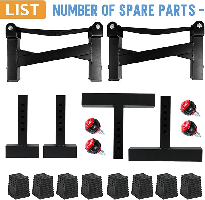 Deadlift Jack Barbell Stand, Barbell Rack, Barbell Buffer Frame, Carbon Steel Barbell Jack, Easily Load and Unload 800lb Barbell Plates for Deadlift Exercise & Weight Training (Black)