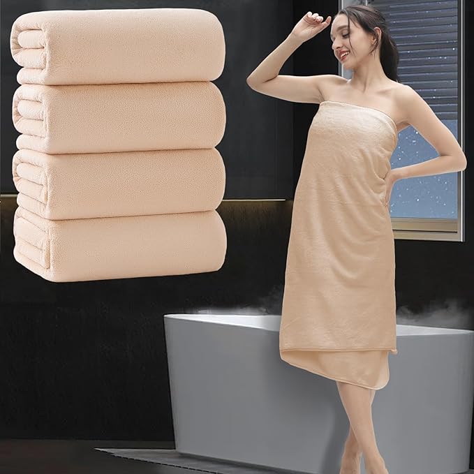 Extra Large Bath Sheet 4 Piece (35"x70")-Ultra Soft Oversized Bath Towel,Bath Sheet Set for Bathroom Hotel,Highly Absorbent Quick Dry Shower Towel Set for Adults,Bathroom Towel