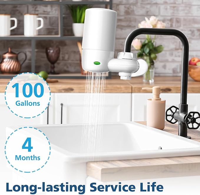 2-pack Faucets Filter Cartridge Replacement, Compatible with Brita® Faucet Water Filtration System, Brita® 36311, 36313, FR-200, FF-100