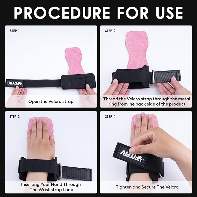 Weight Lifting Wrist Strap, Double Leather Weightlifting Wrist Straps for Gym Strength Training, Neoprene Padded Wrist Wraps - for Men & Women (Pair)