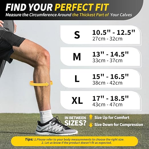 CAMBIVO Gradient Calf Compression Sleeves, 20-30 mmHg Medical Footless Compression Socks for Shin Splints, Leg Fatigue, Travel, Running, Standing & Daily Wear
