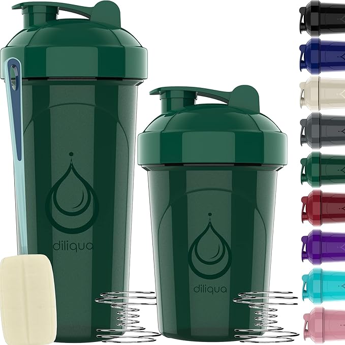 2 PACK, 28 oz & 20 oz Shaker Bottles with Powerful Wire Whisks for Protein Mixes | Leakproof Blender Shaker Bottle Pack | BPA-Free & Dishwasher Safe | Shaker Bottle | Shaker Cups for shakes