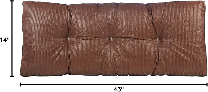 Klear Vu The Gripper Omega Non-Slip Tufted Bench Cushion for Indoor Furniture, Entryway Storage, Bay Window, Corner Nook or Piano Seat, 43 Inches, 06 Gold