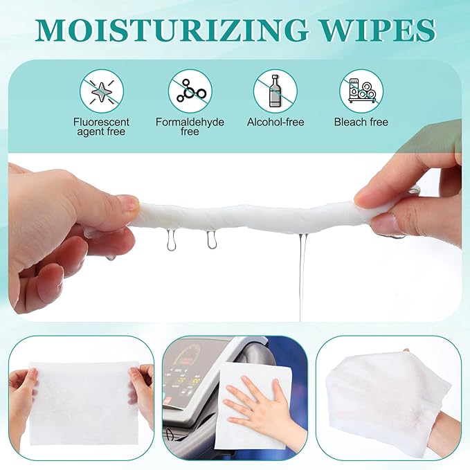 3 Pack Fitness Equipment Wipes 240 Pcs Gym Wipes Yoga Mat Cleaner Non Fragrance Peloton Cycle Bike Clean Surfaces Accessories for Home Office Gym