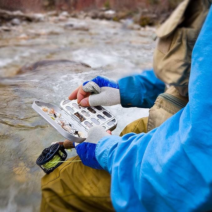 Drasry UV Fishing Gloves Fingerless Sun Protection Men Women UPF50+SPF for Fishing Kayaking Paddling Hiking Sailing Rowing Driving Canoeing Glove