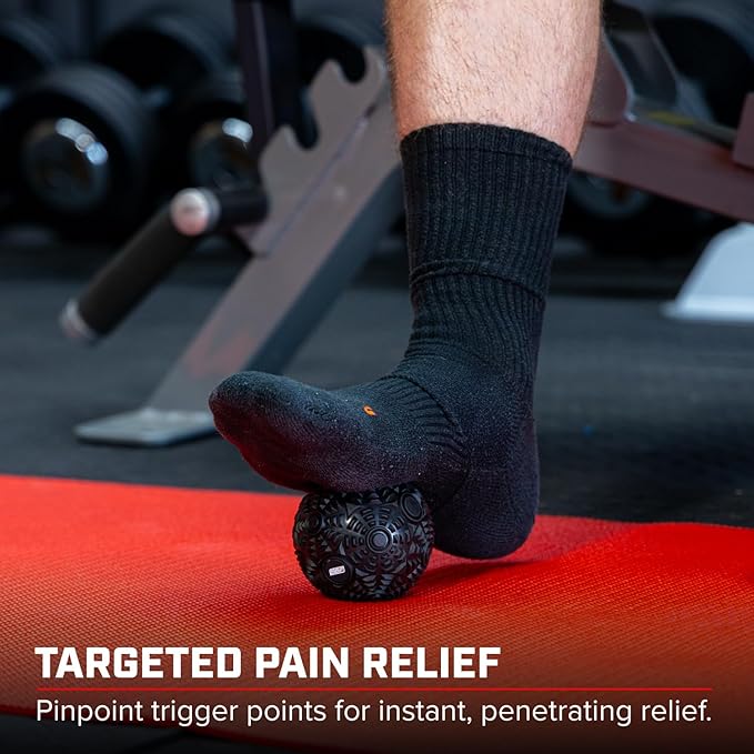 SERIOUS STEEL FITNESS Massage Ball - Deep Tissue Muscle Knot Release Tool - Back, Legs, Shoulders, and More (3" Black Massage Ball)