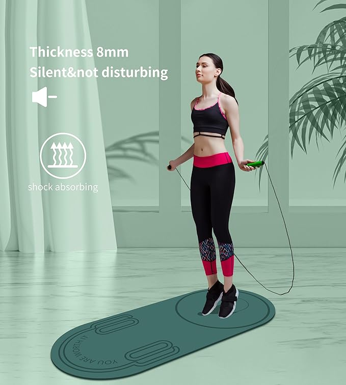 Non-Slip Jump Rope Mat Shock Absorption Rope Skipping Mat for Adults & Children Home Indoor Workout Exercise Mat