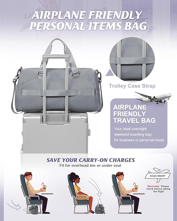 Gym Bag Womens,Travel Duffel Carry on Bag Sport Tote Bag Weekend Overnight Bag