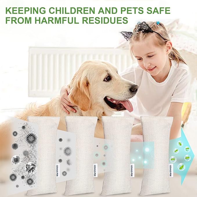 12 Pack Bamboo Charcoal Shoe Deodorizer Bags，Shoe Odor Eliminator,Charcoal Air Purifying Bags, Activated Charcoal Odor Absorber for Gym Bag, Car, Pet, Closet