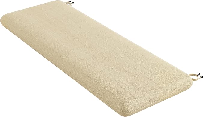 Codi Outdoor Bench Cushion for Patio Furniture 45x18x3 Inch – Linen Texture, Fade Resistant, Waterproof, Removable Cover, Comfortable High-Density Foam for Garden & Porch, Beige