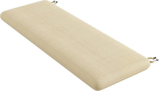 Codi Outdoor Bench Cushion for Patio Furniture 45x18x3 Inch – Linen Texture, Fade Resistant, Waterproof, Removable Cover, Comfortable High-Density Foam for Garden & Porch, Beige