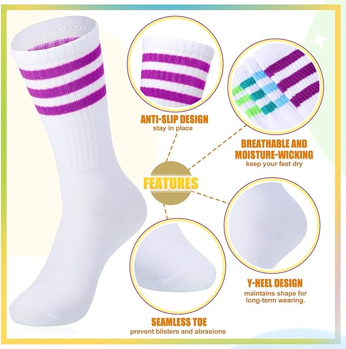 Hillban 80s Workout Outfit 80s Accessories for Women Men Neon Sweatbands Headbands for Tennis Volleyball Sport