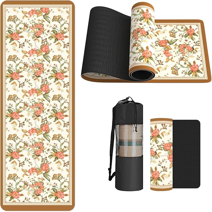 FOLAI Extra Thick Yoga Mat 6mm - Non-Slip Exercise Mat for HIIT, Pilates & Home Workouts & Workout with Free Carry Strap