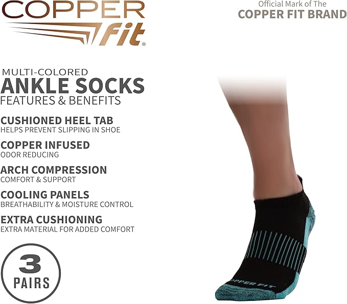 Copper Fit Ankle Length Sport Socks
