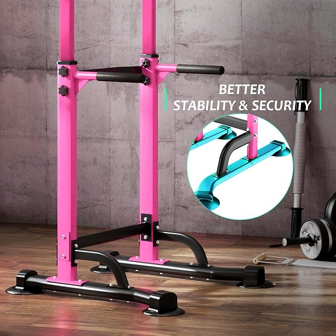 SogesPower Power Tower Dip Station Pull Up Bar for Home Gym Adjustable Height Strength Training Workout Equipment,Pull Up Bar Station