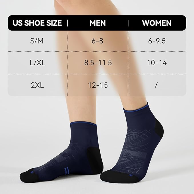 CS CELERSPORT 2/5 Pairs Ankle Compression Socks for Men and Women Running Athletic Socks