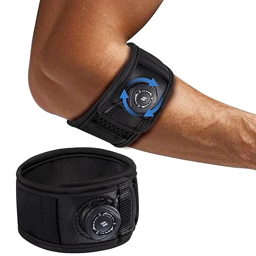 Tennis Elbow Brace for Men & Women (XL for Larger Arms Only), Elbow Brace for Tendonitis and Tennis Elbow and Golfer's Elbow, Adjustable Elbow Strap (Black, XL)