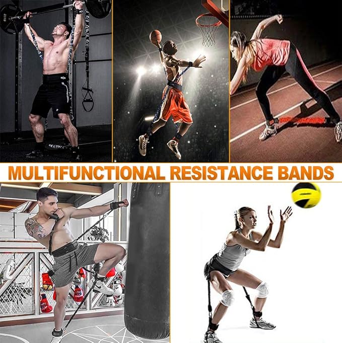Boxing Resistance Bands Set for Speed and Agility, Workout Band Ankle Exercise Bands Legs Ankle Straps for Resistance Training Enhance Explosive Power