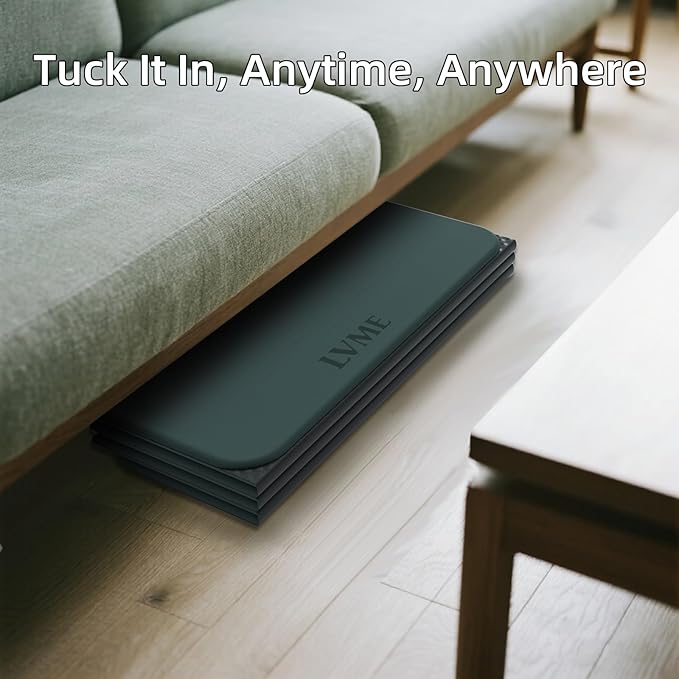 Foldable Yoga Mat, Extra Thick 0.32 inch, SGS Certifed, Non Slip, 71 x 24 inches, Foldable for Travel, Pilates, Camping, Environmental Sports Mat, Odorless TPE Material