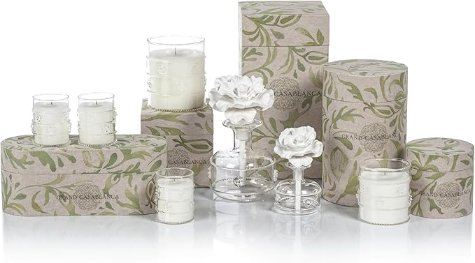 Zodax Grand Casablanca Porcelain Oil Diffuser - 6.76 oz -Wild Tuberose