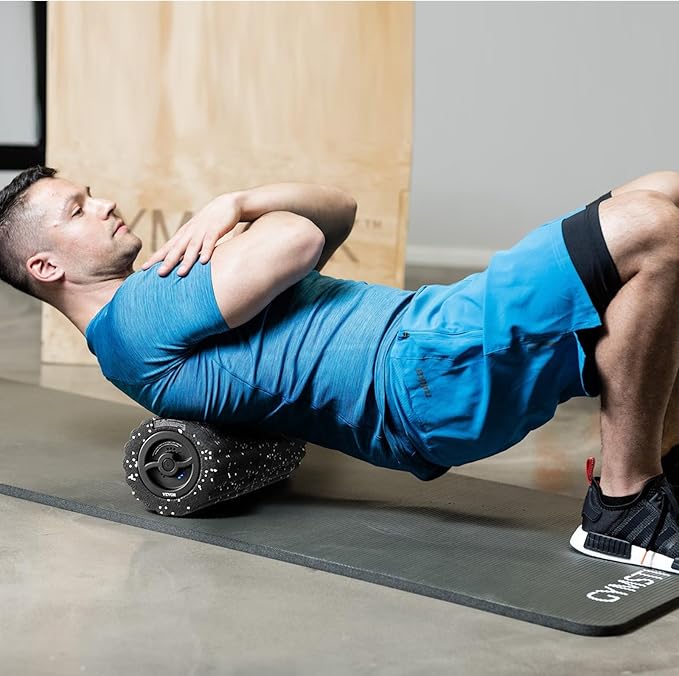 VEVOR 16 Inches Rechargeable Vibrating Foam Roller, 4-Speed Electric Massage Roller with 3D Texture, High-Density EEP Foam for Deep Tissue Muscle Massage, Back Pain Relief, and Post-Exercise Recovery