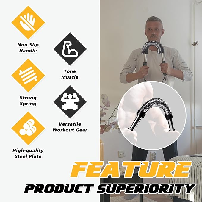 INNOLIFE Power Twister Bar, Upper Body Exercise Equipment for Chest Workout, Shoulder, Forearm, Bicep and Arm Strengthening Workout Equipment