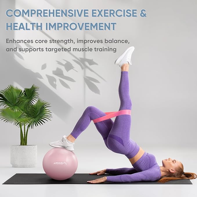 APEXUP Yoga & Pilates Ball - Anti Slip Heavy Duty Gym Ball for Fitness, Balance & Core Workout