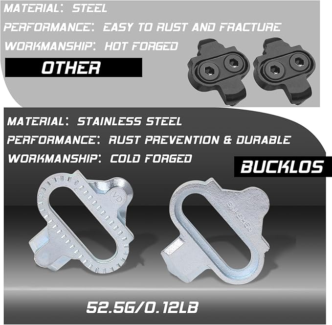 BUCKLOS SPD Pedals PD-M680 Mountain Bike Clip in SPD Flat Combo Dual Sided Pedals - Road Bike MTB Clipless Sealed Bearing Bicycle Clips Pedal Compatible with Shimano SPD Cleats (Black…