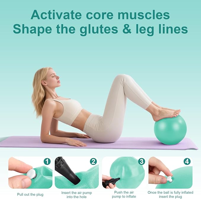 Home Pilates Essentials Kit – Home Pilates Equipment Kit with a 14-inch Pilates Ring and 9.8-inch Pilates Ball,4 Resistance Bands for Beginners—Train Muscles, Flexibility & Core Strength at Home