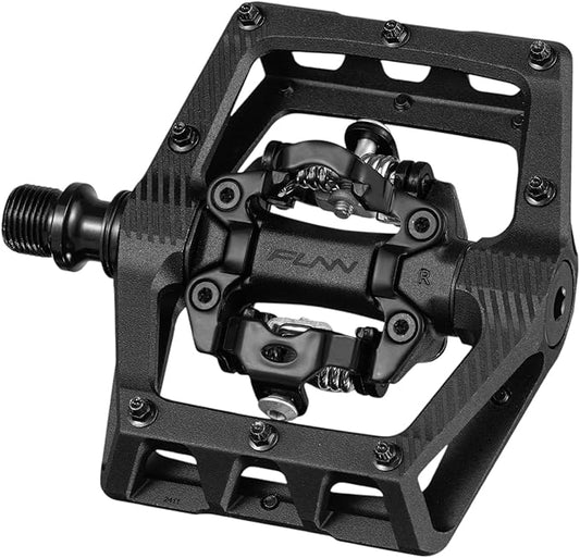 Funn Ripper2 Mountain Bike Clipless Pedals, Compatible with SPD Cleats, 9/16" CrMo Axle Bicycle Pedals