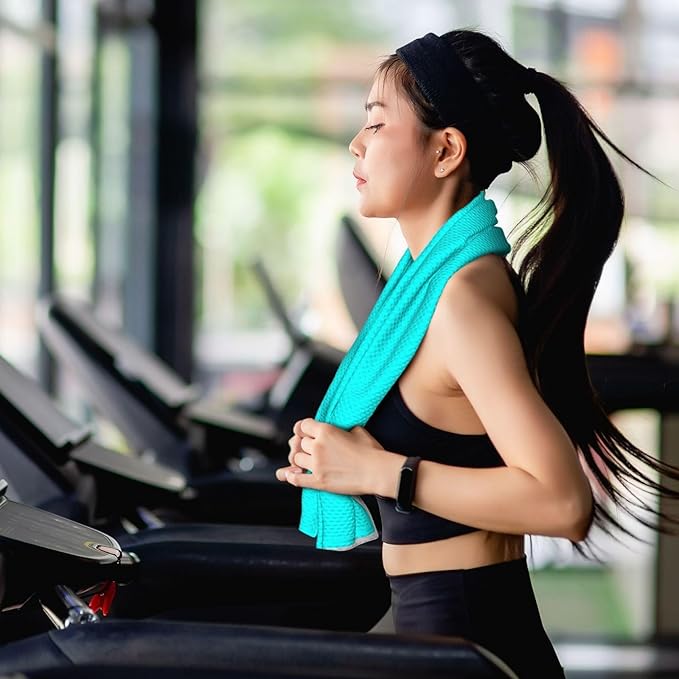 Custom 1-200 Pack Cooling Towel 40"x12", Design Your Team Logo Photo Ice Towel Personalized Soft Breathable Sport Towel Customized Workout Sweat Towel for Yoga Gym Activities (Cyan)