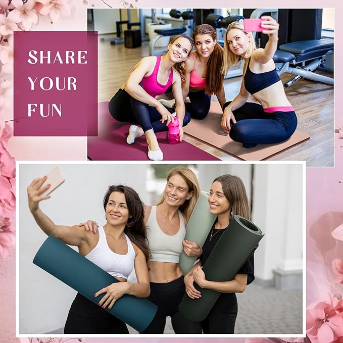 Timgle 6 Pcs 10mm Thick Yoga Mat Bulk, 68 x 24 Inches, Anti-Slip Tear-Resistant Exercise Mat for Adult Fitness, Stretching, Workout and Studio