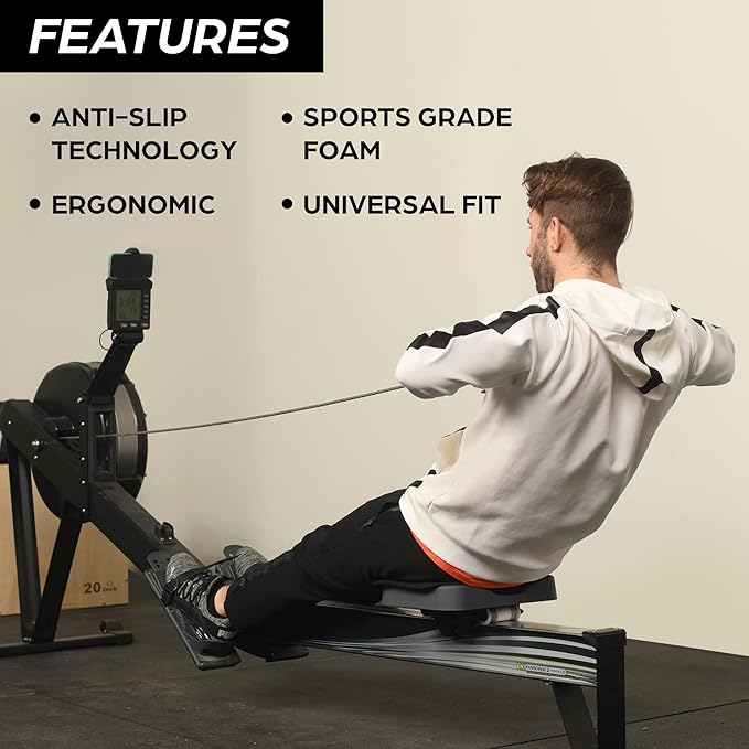 Rowing Machine Seat Cushion Compatible with Concept 2 Rower- Gel Seat Pad Also Compatible with Hydrow, Peloton and More Rowing Machines - Ideal Rower Accessories