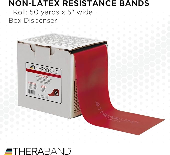 THERABAND Resistance Band, Black, Special Heavy, 50-Yard Roll, Latex Elastic Band for Exercise