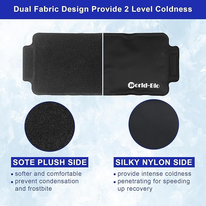 2 Pack Gel Ice Pack Wrap with Velcro Strap, Ice Pack for Injuries Reusable, Hot Cold Therapy Wrap, Elbow Ice Bag Wrap, Flexible Soft for Arm, Wrist, Hand, Foot, Ankle