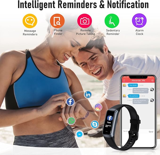 Fitness Tracker with 24/7 Heart Rate, Blood Oxygen Blood Pressure Sleep Monitor, Activity Trackers 5 ATM Waterproof,Step Calorie Counter Pedometer Health Smart Watch for Women Men Bordeaux