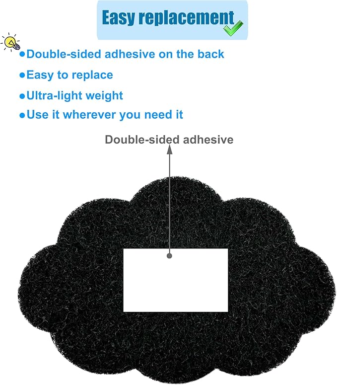 12-Pack Universal Stick-on Trash Can Odor Absorbing Filters, Activated Charcoal Purifying Deodorizer for Trash Cans, Compost Buckets, Countertop and Recycle Bins (Cloud)