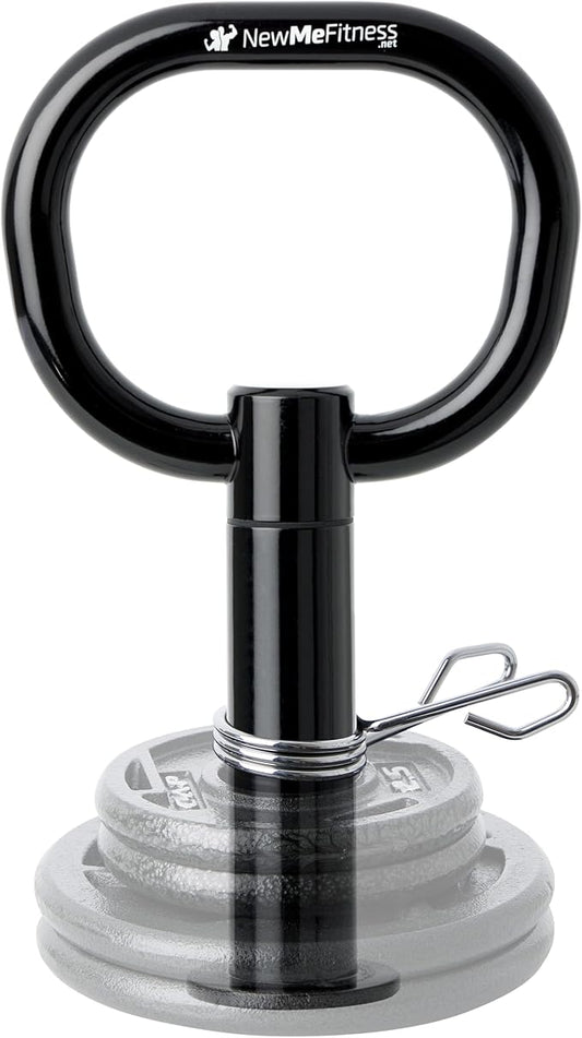 NewMe Fitness Adjustable Kettlebell Handle for Strength Training Kettlebells for Weight Plates - Home or Gym Workout- Ergonomic Design for a Comfortable, Non-Slip Grip