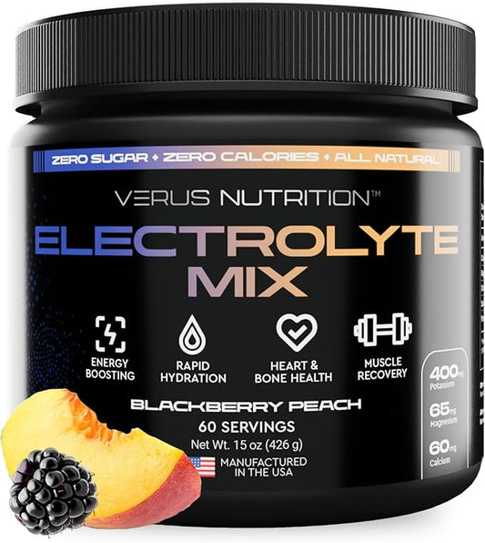 Electrolytes Powder No Sugar- Zero Calorie Hydration Powder | Sugar Free Electrolytes for Fasting, Keto & Vegan | Natural Ingredients Electrolyte Mix for Energy Boost, 60 Servings