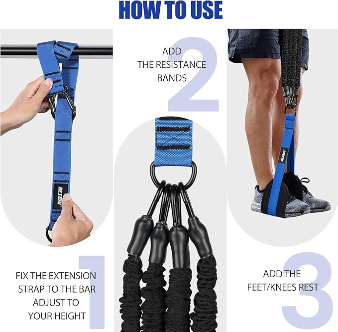 Pull Up Assistance Bands 260lbs, Heavy Pull Up Bands Resistance Bands for Pull Ups Working Out with Feet Rest, Pull Up Bar Bands Assistance Bands Strength Training Workout Equipment, Height Adjustable