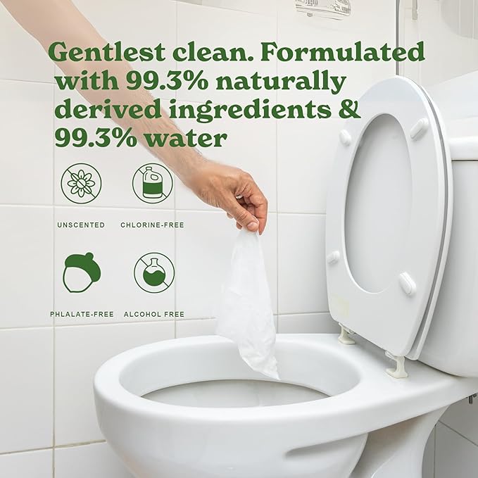 Caboo Tree Free Flushable Wipes, Certified Flushable, Septic Safe, Biodegradable, Chemical Free, Unscented Wipes for Adults made with Renewable Bamboo Based Viscose (Pack of 3, Total of 180)