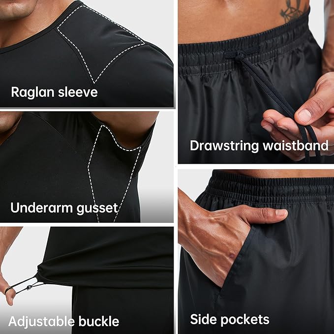 HOTSUIT Sauna Shirt for Men Workout Sweat Suit Heat Trapping Tops Fat burning Compression Shirts for Gym Exercise Boxing